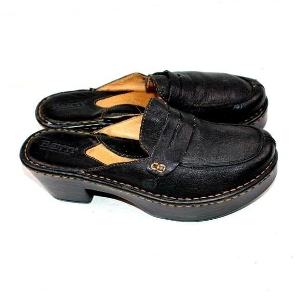 Born Womens Platform Soft Leather Comfort Clogs - Picture 4 of 6
